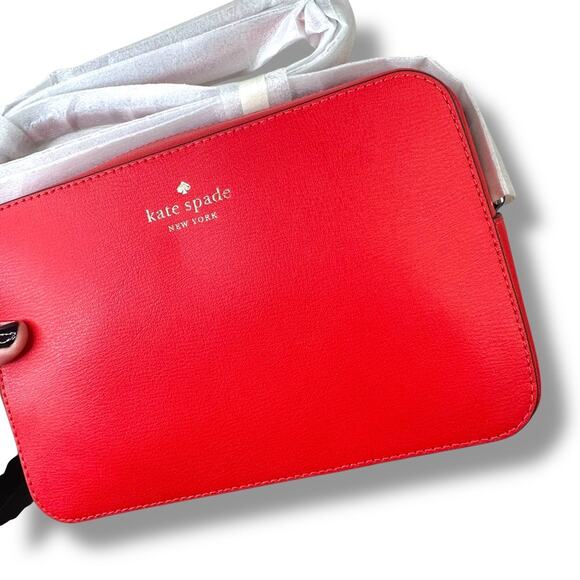 Kate Spade New York NWT Heriloom Tomato Red Harper Leather Crossbody Purse - Picture 4 of 12